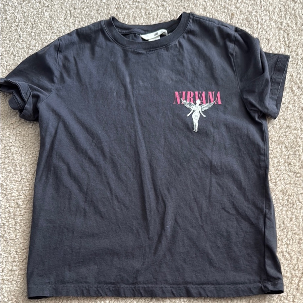 H&M Black Short Sleeve Tee Casual Cotton